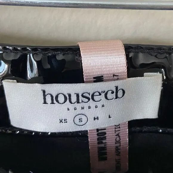 NWOT House of CB Black Vinyl Leather Pants Size S - Picture 10 of 10